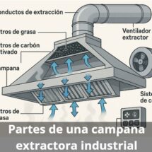 Partes de una campana extractora industrial