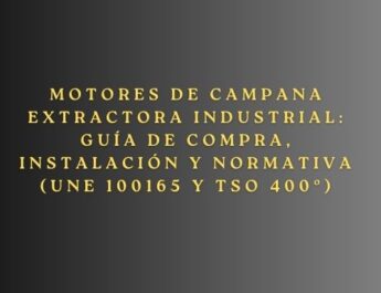 Motores de campana extractora industrial: Guía de compra, instalación y normativa (UNE 100165 y TSO 400º) Motores de campana extractora industrial: Guía de compra, instalación y normativa (UNE 100165 y TSO 400º). Importancia de un sistema de extracción profesional en cocinas industriales. La eficiencia de una cocina profesional depende en gran medida de la calidad de su sistema de extracción. Un dimensionamiento incorrecto provoca acumulación de humo, olores persistentes, exceso de calor, grasa en suspensión y un incremento significativo del riesgo de incendio. El objetivo no es únicamente evacuar aire contaminado, sino garantizar un entorno de trabajo seguro, estable y totalmente conforme a las normativas vigentes. La selección del motor adecuado requiere análisis técnico, conocimiento de normativa y evaluación del rendimiento real de la instalación. Selección técnica del motor campana extractora industrial La elección de motor campana extractora industrial debe basarse en criterios precisos: potencia, presión disponible, compatibilidad con la campana, capacidad para mover grandes caudales y resistencia térmica. Un equipo insuficiente compromete la seguridad, mientras que uno sobredimensionado genera consumos elevados y un desgaste innecesario. En la hostelería profesional, la estabilidad operativa, la durabilidad de la turbina y el comportamiento del motor ante cargas continuas son factores determinantes. Evaluación de una campana extractora industrial con motor incorporado Una campana extractora industrial con motor resulta idónea en instalaciones con recorridos cortos y demandas de extracción moderadas. Su principal ventaja radica en la simplicidad de instalación, mantenimiento accesible y menor impacto acústico cuando la tecnología está bien aislada. No obstante, en cocinas con alta producción o conductos con múltiples metros lineales, la capacidad del motor integrado suele ser insuficiente para mantener la velocidad del aire exigida por las normativas técnicas de extracción profesional. Estándares de ventilación en cocinas de restaurantes La correcta ventilacion en cocinas de restaurantes es indispensable para asegurar la calidad del aire, reducir la saturación de grasa y mantener una temperatura óptima en el área de trabajo. Las exigencias de UNE 100165 establecen renovaciones mínimas por hora, velocidades de aire en filtros y conductos, y parámetros estrictos para evitar la recirculación o la acumulación de contaminantes. Un sistema deficiente compromete no solo la operativa diaria, sino también la integridad estructural del establecimiento ante un posible incendio. Tipos de motores industriales: monofásicos y trifásicos Motores monofásicos Este tipo de motor es adecuado para cocinas pequeñas. Se caracteriza por su consumo moderado, instalación sencilla y caudales suficientes para campanas con conductos cortos. Aunque funcionales, no son aptos para proyectos de alta producción ni para instalaciones con pérdidas de carga relevantes. Motores trifásicos Los motores trifásicos representan la opción profesional recomendada. Su capacidad para impulsar volúmenes elevados de aire, estabilidad eléctrica y durabilidad los convierten en la alternativa más segura y eficiente. Se utilizan en hoteles, comedores colectivos, grandes restaurantes y cocinas industriales con recorridos de extracción complejos. Ubicación del motor: integrado o exterior Motor integrado en campana Un sistema compacto que simplifica la instalación. Resulta adecuado en recorridos cortos, con baja pérdida de carga y exigencias funcionales moderadas. Motor exterior en caja de extracción Su instalación se realiza generalmente en cubiertas, fachadas o terrazas técnicas. Aporta reducción de ruido interior, mejor caudal útil en conductos largos y mayor eficiencia en entornos de alta producción. Es la solución predominante en proyectos actuales de hostelería profesional. Cálculo del caudal de extracción según UNE 100165 El caudal representa la base del diseño del sistema. Debe garantizar un número mínimo de renovaciones por hora y una velocidad del aire que evite acumulación de grasa y sobrecalentamiento. Los pasos fundamentales son: Cálculo del volumen: Largo × Ancho × Alto. Caudal mínimo recomendado: Volumen × 12 renovaciones/hora. Ajuste por pérdidas de carga: Longitud del conducto, número de curvas, tipo de filtro y velocidad del aire requerida (0,8 m/s a 1,2 m/s). Una incorrecta consideración de estos factores provoca un sistema ruidoso, ineficiente o directamente inoperante ante situaciones de máxima carga térmica. Normativa esencial: UNE 100165 y TSO 400ºC/2h El cumplimiento normativo es obligatorio en cocinas profesionales. UNE 100165 regula: Velocidades del aire en filtros. Diseños mínimos de campanas. Parámetros de ventilación necesaria. Distancias y alturas de instalación. Certificación TSO 400ºC/2h Un motor con TSO asegura funcionamiento continuo durante 2 horas a 400°C, requisito imprescindible ante incendios. Es fundamental para garantizar la evacuación de humos calientes y cumplir con UNE-EN 12101-3:2016 y el Documento Básico de Seguridad Contra Incendios. Componentes y materiales de un sistema profesional Un sistema de extracción eficiente integra: Motores industriales resistentes a temperatura y grasa. Turbinas metálicas de alto rendimiento. Filtros de lamas de acero inoxidable. Conductos certificados e ignífugos. Silenciadores y antivibratorios. Uniones estancas para impedir fugas. La acumulación de grasa aumenta la pérdida de carga y eleva el riesgo de incendio, por lo que se recomienda mantenimiento completo cada seis meses. Instalación profesional del motor de la campana Para asegurar un rendimiento óptimo, la instalación debe incluir: Cálculo de caudal conforme a normativa. Conductos dimensionados correctamente. Antivibratorios y soportes homologados. Silenciadores cuando el recorrido lo requiera. Sellado completo de todas las uniones. Una instalación inadecuada afecta directamente la eficiencia y puede invalidar la certificación técnica del sistema. Cómo elegir el mejor motor para una campana industrial La selección debe basarse en: Certificación TSO 400ºC/2h. Presión suficiente para recorridos con alta pérdida de carga. Turbinas metálicas resistentes. Carcasa de acero inoxidable o galvanizado. Motores trifásicos para cocinas medianas y grandes. Nivel sonoro reducido si el motor es integrado. Eficiencia, seguridad y cumplimiento normativo Un sistema de extracción profesional depende de un motor dimensionado correctamente y conforme a la normativa. La seguridad contra incendios, la eficiencia operativa y la calidad del ambiente de trabajo están directamente relacionadas con la tecnología del motor y la correcta configuración del sistema. La inversión en componentes certificados garantiza un funcionamiento estable, evita sanciones y prolonga la vida útil de la infraestructura de cocina profesional. Motores de campana extractora industrial: Guía de compra, instalación y normativa (UNE 100165 y TSO 400º)