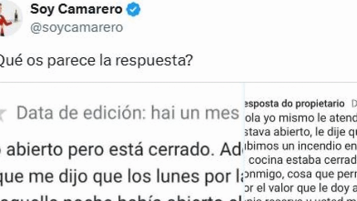Cliente deja una reseña llamando “mentiroso” al dueño y la respuesta del restaurador se vuelve viral