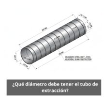 ¿Qué diámetro debe tener el tubo de extracción? Guía técnica completa para dimensionar correctamente un sistema de extracción profesional.