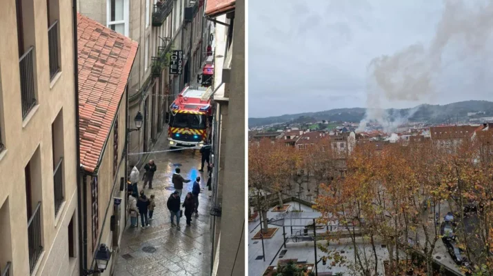 Alarma controlada en el Casco Vello tras un incendio en un local de hostelería. Contexto inmediato del suceso.