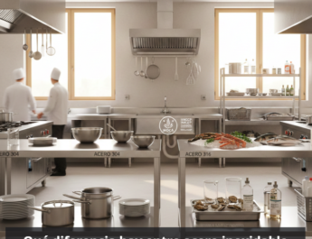 Acero inoxidable hostelería: qué diferencia hay entre acero inoxidable 304 y 316