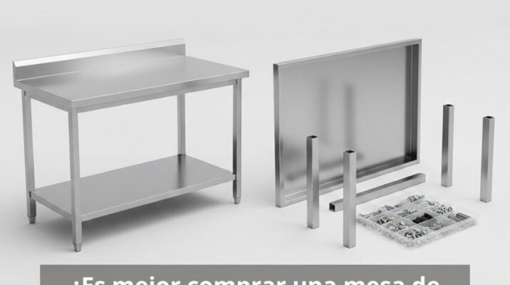 ¿Es mejor comprar una mesa de acero inoxidable montada o desmontada para un bar?
