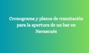 Cronograma y plazos de tramitación para la apertura de un bar en Navascués