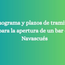 Cronograma y plazos de tramitación para la apertura de un bar en Navascués