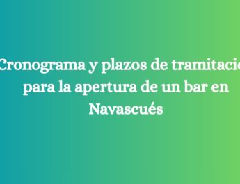 Cronograma y plazos de tramitación para la apertura de un bar en Navascués