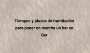 Tiempos y plazos de tramitación para poner en marcha un bar en Ger. ¿Cuánto se tarda en abrir un bar en Ger?