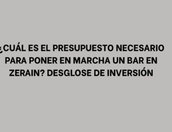 ¿Cuál es el presupuesto necesario para poner en marcha un bar en Zerain? Desglose de inversión