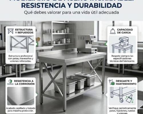 Cómo elegir mobiliario de acero inoxidable para tu negocio alimentario